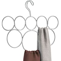 iDesign Percha para Bufandas de 8 bucles- Color Plata perlada- Plateado Mate